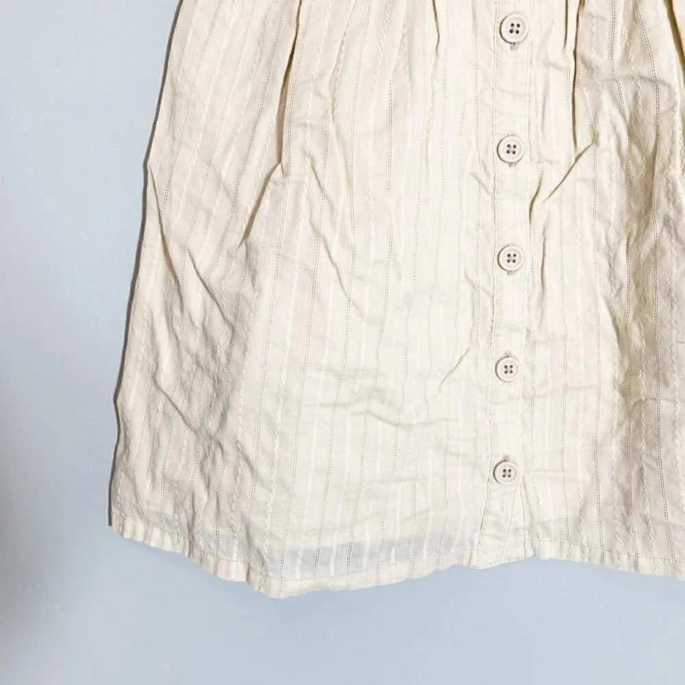5/$25‎ Gymboree Girls Cream Pinstripe Button Front Ruffle Dress Size 10